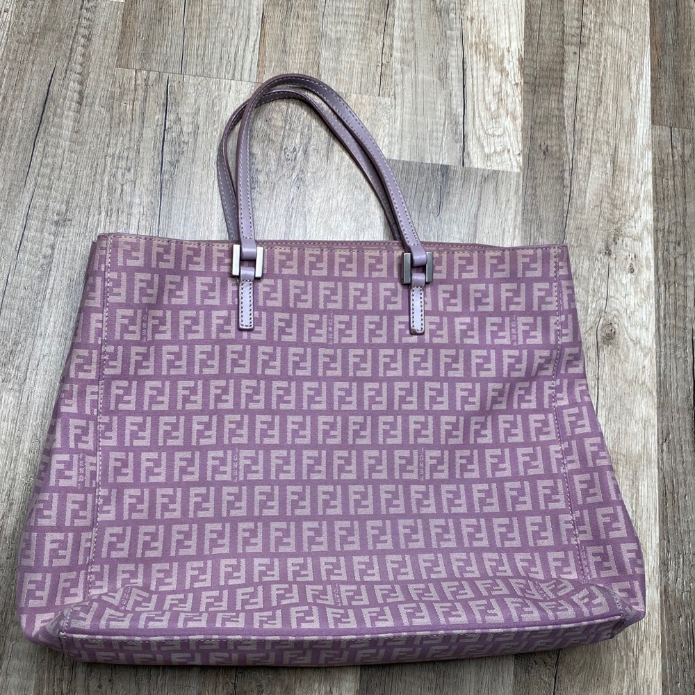 SOLD!! Vintage Fendi Monogram Purple Zucchino Tote